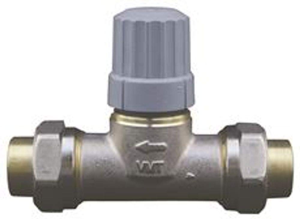 1/2" Straight Thermostatic Radiator Valve, Double Solder Union 013G8042
