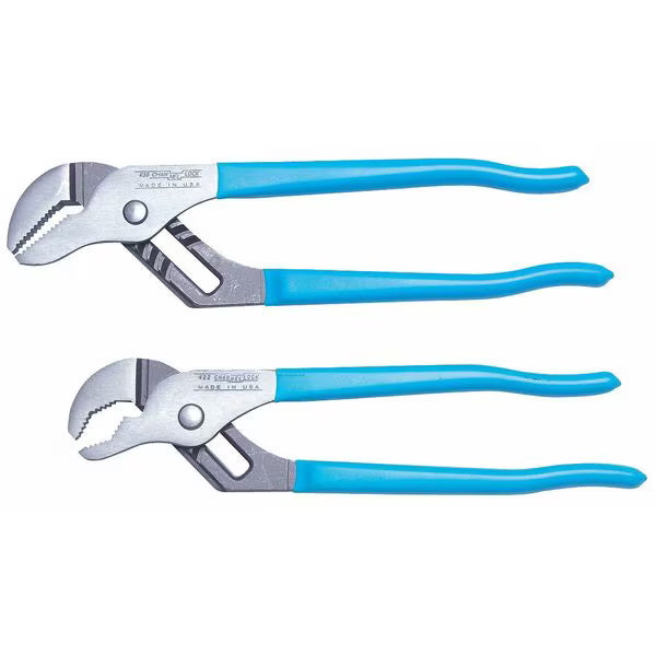 CHANNEL LOCK 2 Piece Plastic Grip Tongue and Groove Plier Set Dipped Handle.
