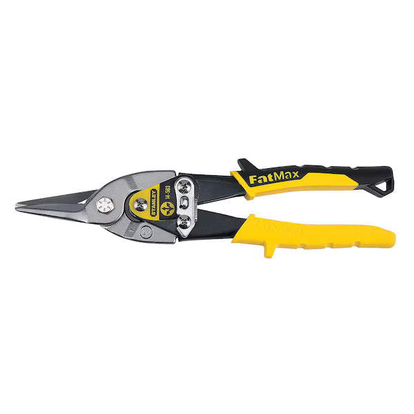 STANLEY fatmax Straight Cut Aviation Snip, 10 in L, Up to 18 ga (Cold Rolled Steel) 23 ga (Stainless Steel)