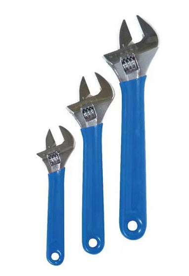 WESTWARD Adjustable Wrench Set 3-Piece SAE/Metric Alloy Steel Chrome