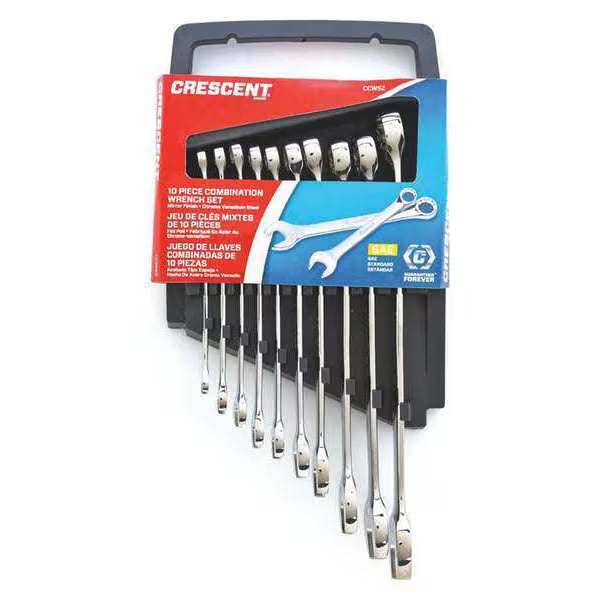 CRESCENT 10 Piece 12 Point Metric Combination Wrench Set - SAE