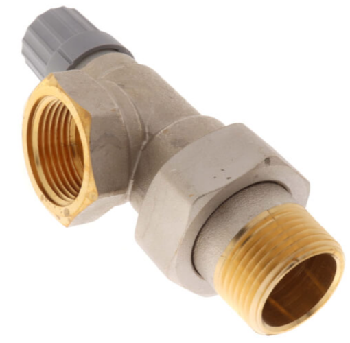Danfoss 1" Side Mount Angle Thermostatic Radiator Valve 013G8023 | TRV Valve