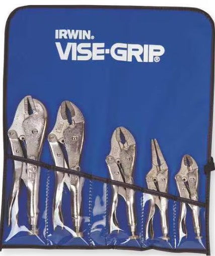 IRWIN 5 Piece Original Locking Pliers Set Plain Grip Handle
