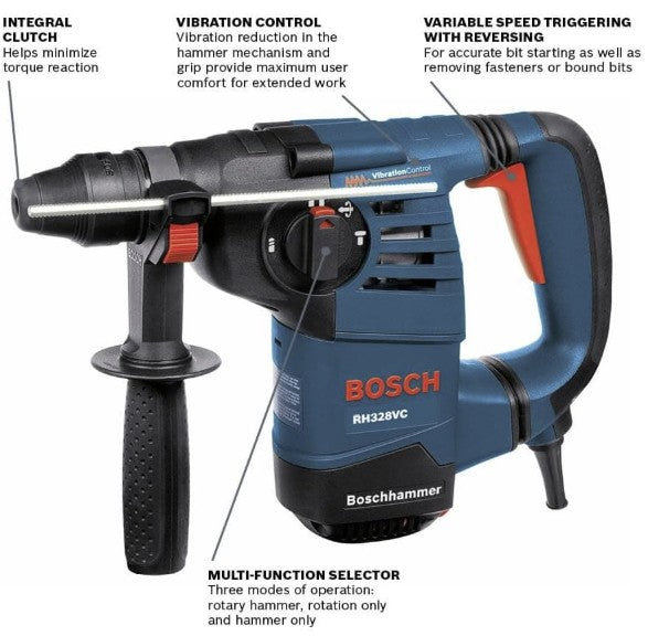 Bosch RH328VC 1-1/8 In. SDS-plus Rotary Hammer with Vibration Control