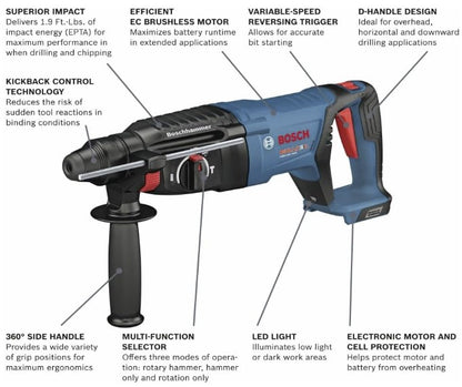 Bosch GBH18V-26DN 18V Brushless SDS-plus Bulldog Rotary Hammer
