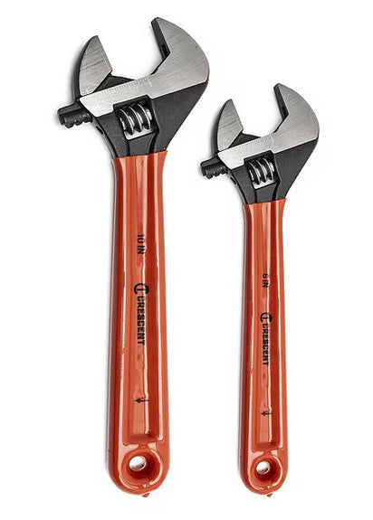 CRESCENT 2-Piece Adjustable Wrench Set 6" & 10" Cushion Grip
