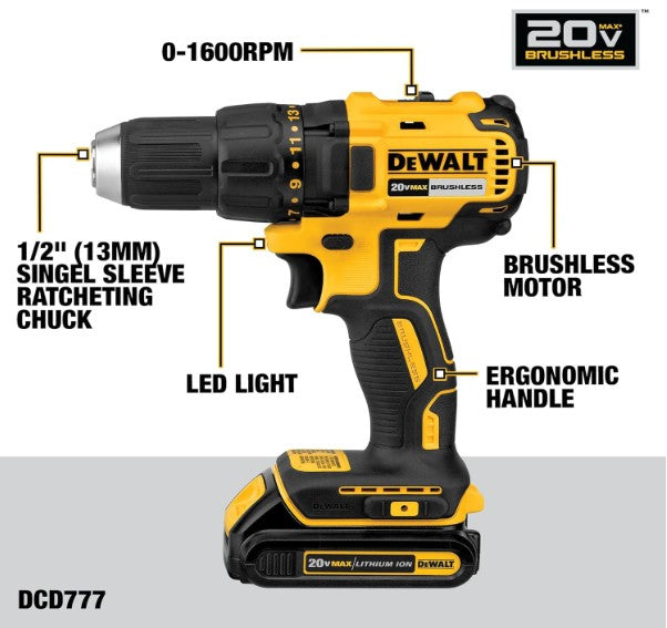 DEWALT 20V MAX Brushless Drill & Impact Combo Kit DCK277D2