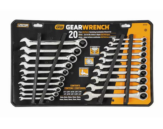 GEARWRENCH Ratcheting Combination Wrench 20 PC Set