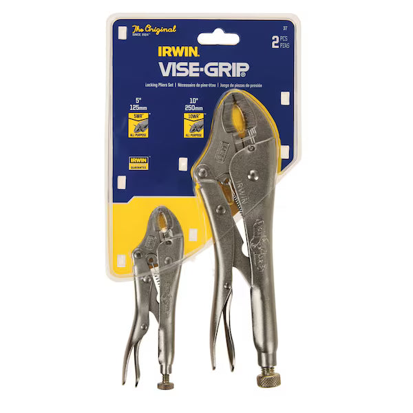 IRWIN 2 Pc Original Locking Pliers Set with Plain Grip Handle – Durable Steel Construction