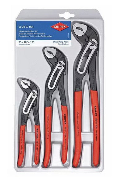 KNIPEX 3-Piece Alligator Water Pump Plier Set with Dipped Handles
