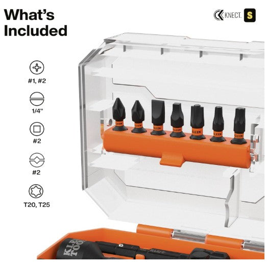 KLEIN TOOLS 65301KNECT Impact Socket Set, KNECT (S) 23-Piece Impact Driver Adapter, MODbox Tool Organization