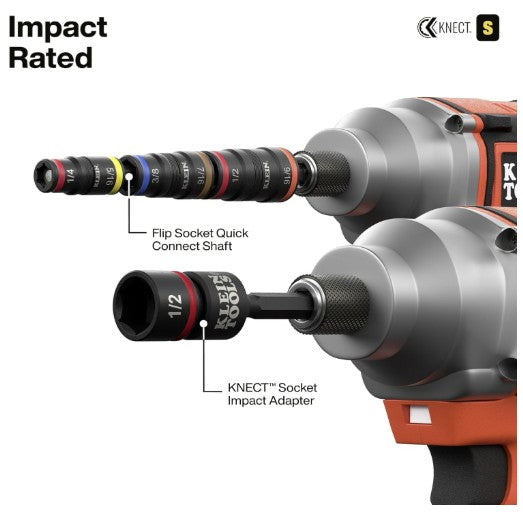 KLEIN TOOLS 65301KNECT Impact Socket Set, KNECT (S) 23-Piece Impact Driver Adapter, MODbox Tool Organization