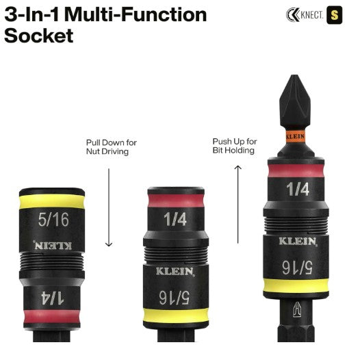 KLEIN TOOLS 65301KNECT Impact Socket Set, KNECT (S) 23-Piece Impact Driver Adapter, MODbox Tool Organization