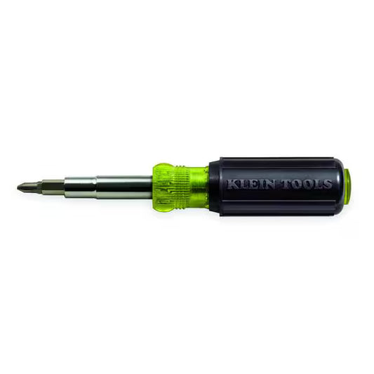 KLEIN TOOLS Multi-Bit Screwdriver / Nut Driver, 11-in-1, 8 Tips (Phillips, Slotted, Torx, Square), Cushion Grip