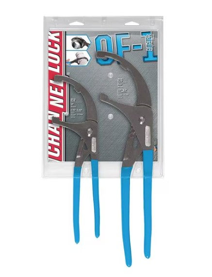 CHANNELLOCK OF-1 Oil Filter & PVC Pliers Set, Adjustable 2-Piece